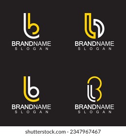 Alphabet Letters BL or LB business logo template