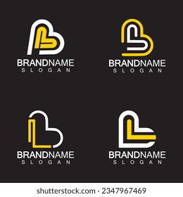 Alphabet Letters BL or LB business logo template