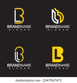 Alphabet Letters BL or LB business logo template