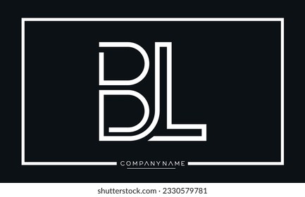 Alphabet Letters BL or LB Modern Logo Monogram