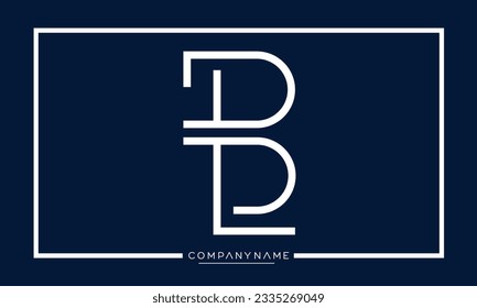 Alphabet Letters BL or LB Modern Logo Monogram