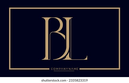 Alphabet Letters BL oder LB Modern Logo Monogramm