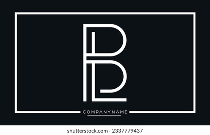 Alphabet Letters BL or LB Modern Logo Monogram