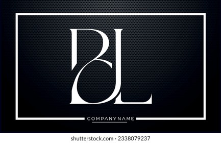 Alphabet Letters BL or LB Modern Logo Monogram