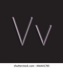 Alphabet letters of black color lights, 3d line with smooth shadow