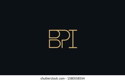 Alphabet letters BPI,PBI,P,B and I monogram 