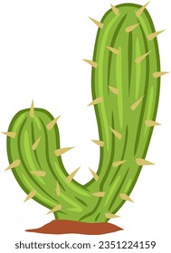 alphabet letters with cactus shape with thorns and flowers