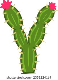 letras alfabéticas con forma de cactus con espinas y flores