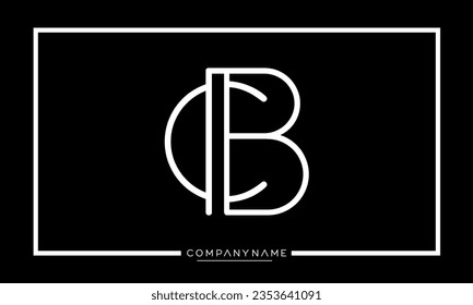 Alphabet Letters CB or BC Modern logo Monogram Vector template