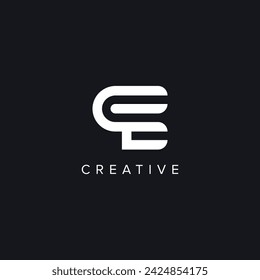 Alphabet Buchstaben CE EC Creative Logo Initial Based Monogram Icon Vector.