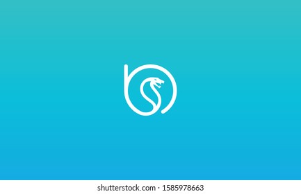 Alphabet letters circle B with a cobra inside it 