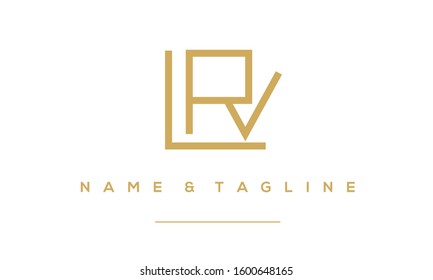Alphabet letters Circle monogram icon logo LRV,RVL,LVR,L,V and R