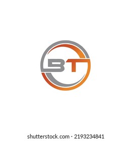 Alphabet letters Circle monogram icon logo BT,TB,B and T