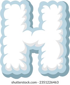 alphabet letters with cloud shapes and a clear summer sky