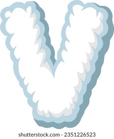 letras alfabéticas con formas en la nube y un cielo claro de verano