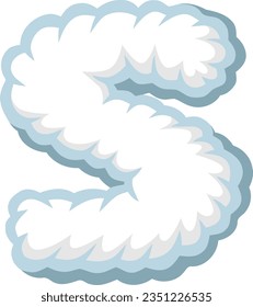 alphabet letters with cloud shapes and a clear summer sky