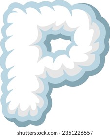 alphabet letters with cloud shapes and a clear summer sky