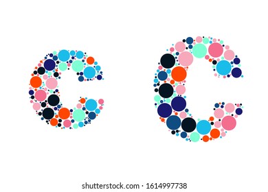 Alphabet letters with color trend of the year, colorful character of alphabet letter font