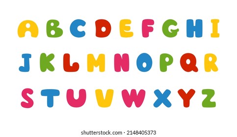 Alphabet letters. Alphabet coloring page book for children. Hand drawn vector alphabet letters sign doodle font set. Vector illustration