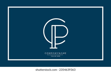 Alphabet letters CP or PC Modern Logo