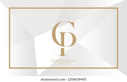 Alphabet letters CP or PC Modern Logo