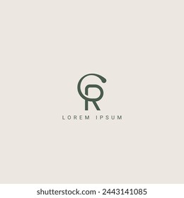 Alphabet Letters CR RC Creative Logo Initial Based Monogram Icon Vector Element.