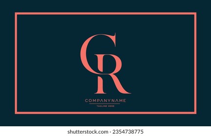 Alphabet Letters CR or RC Logo Monogram