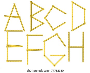 Alphabet letters created from meter instrument - illustration
