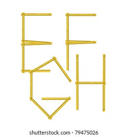Alphabet letters created from meter instrument - illustration