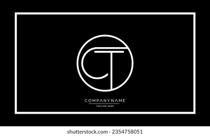 Alphabet Letters CT or TC Logo Monogram Vector 
