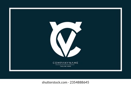 Letras de alfabeto CV o VC Logotipo moderno