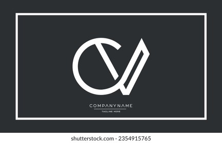 Letras de alfabeto CV o VC Logotipo moderno