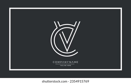 Letras de alfabeto CV o VC Logotipo moderno