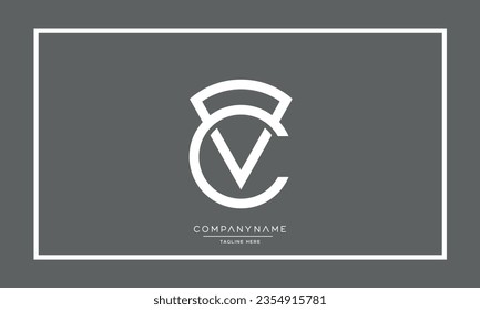 Letras de alfabeto CV o VC Logotipo moderno