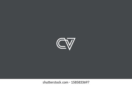 Alphabet letters CV,VC,C and V icon logo 