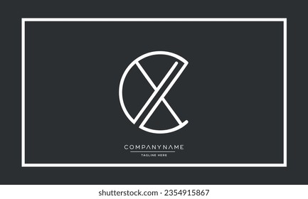 Alphabet Letters CX or XC Logo Monogram