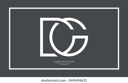 Letras del alfabeto DG o GD logotipo inicial monograma