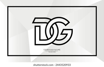 Letras del alfabeto DG o GD logotipo inicial monograma