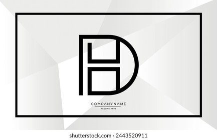 Alphabet letters DH or HD logo monogram