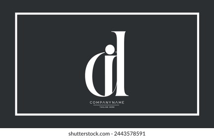 Alphabet letters DI or ID initial logo monogram