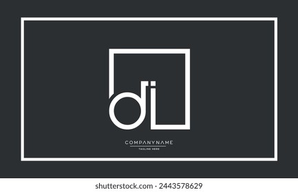 Alphabet letters DI or ID initial logo monogram