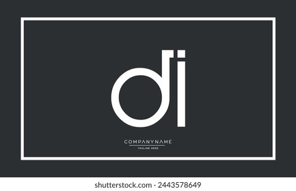 Alphabet letters DI or ID initial logo monogram