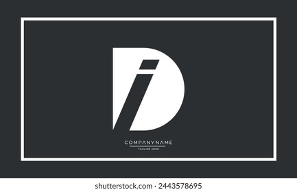 Alphabet letters DI or ID initial logo monogram