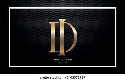 Alphabet letters DI or ID initial logo monogram