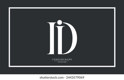 Alphabet letters DI or ID initial logo monogram