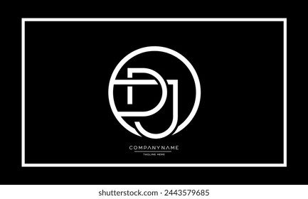 Alphabet letters DJ or JD initial logo monogram