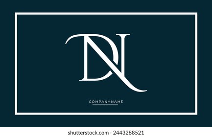 Alphabet letters DN or ND logo monogram
