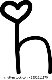 Alphabet Letters Doodle Drawing Vector Hand drawn Sketch Illustration with Heart