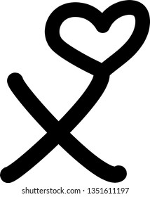 Alphabet Letters Doodle Drawing Vector Hand drawn Sketch Illustration with Heart