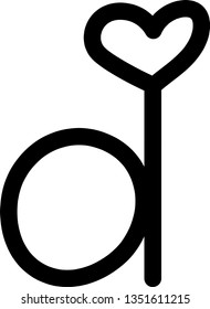 Alphabet Letters Doodle Drawing Vector Hand drawn Sketch Illustration with Heart
